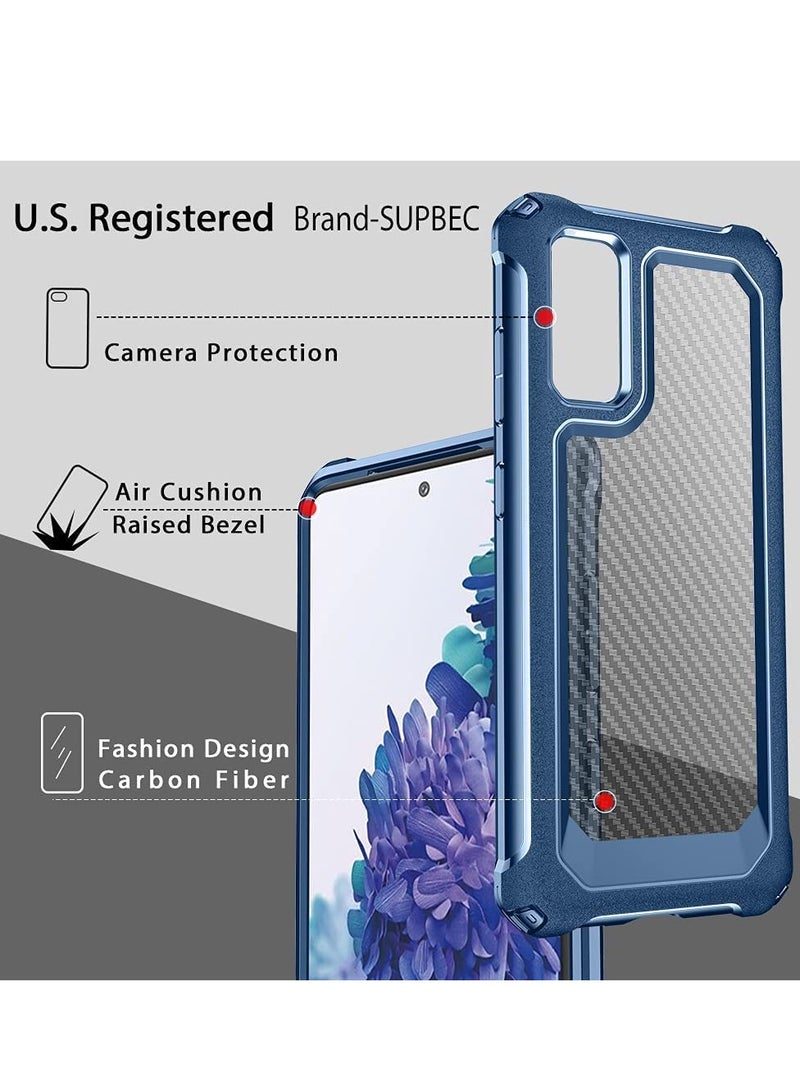 SYOSI Samsung Galaxy S20 FE Case Carbon Fiber Shockproof Protective Cover with Screen Protector Military Grade Drop Protection Anti Scratch Fingerprint Samsung S20 FE 5G Case 6.5" Blue - Image 2