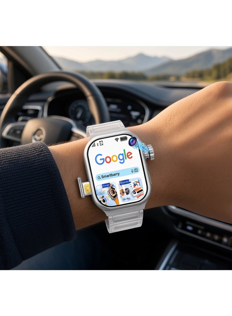 Smartberry C95 5G Smart Watch 2.2 Inch HD Touch Display 360° Rotating Camera SIM Card Support Dual Straps Large Screen Digital Smartwatch for Men Women - Image 4