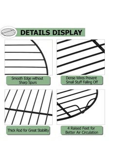 TeamFar TeamFar Round Cooling Rack, 7.5’’ Small Baking Roasting Grilling Rack with Stainless Steel Core & Non-stick Coating, for Cooking Steaming Cooling, Healthy & Sturdy, Oven Safe & Easy Clean – Set of 2  - Image 3