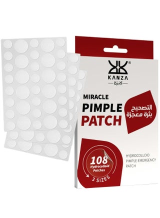 108 Pcs Miracle Pimple Patches Hydrocolloid Patches,Acne Pimple Patches for Face,Circle Facial Hydrocolloid Acne Patch,Master Blemish Patches,Acnes Spot Cover Stickers with Tea Tree Oil Invisible Acne Pimple Patches Blackhead Remover Patch - view 2