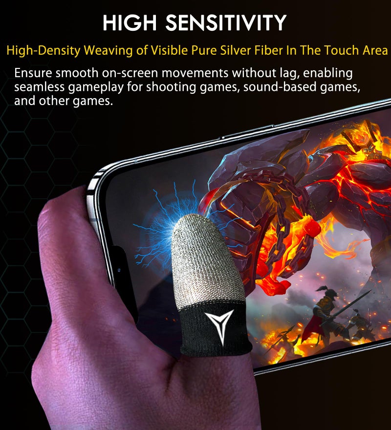 Nuozme Improved Version-12 Pack Visible Pure Silver Fiber&Carbon Fiber Professional Model Gaming Finger Sleeves,No Rubber Band,Maximum Touch Response,Comfortable fit, Anti-Sweat,Fit All Touchscreen Devices - Image 5