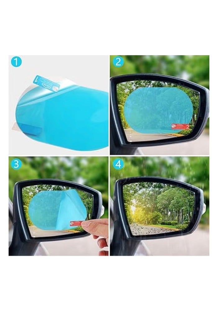 فيلم مرآة الرؤية الخلفية للسيارة، مضاد للضباب، مضاد للوهج، مضاد للخدش، مضاد للخطأ، مقاوم للماء والأمطار، ملصق شفاف عالي الدقة لمرايا السيارة والنوافذ الجانبية والقيادة الآمنة - Image 2