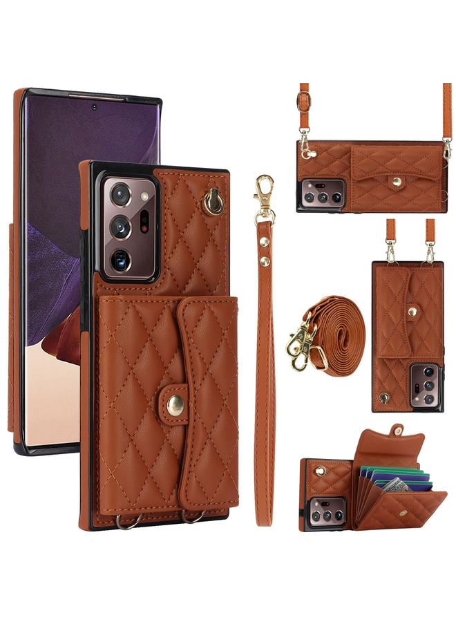 S-TOP Case For Samsung Galaxy Note20 Ultra Crossbody Rhombic Horizontal Wallet Leather Phone Case - Image 1