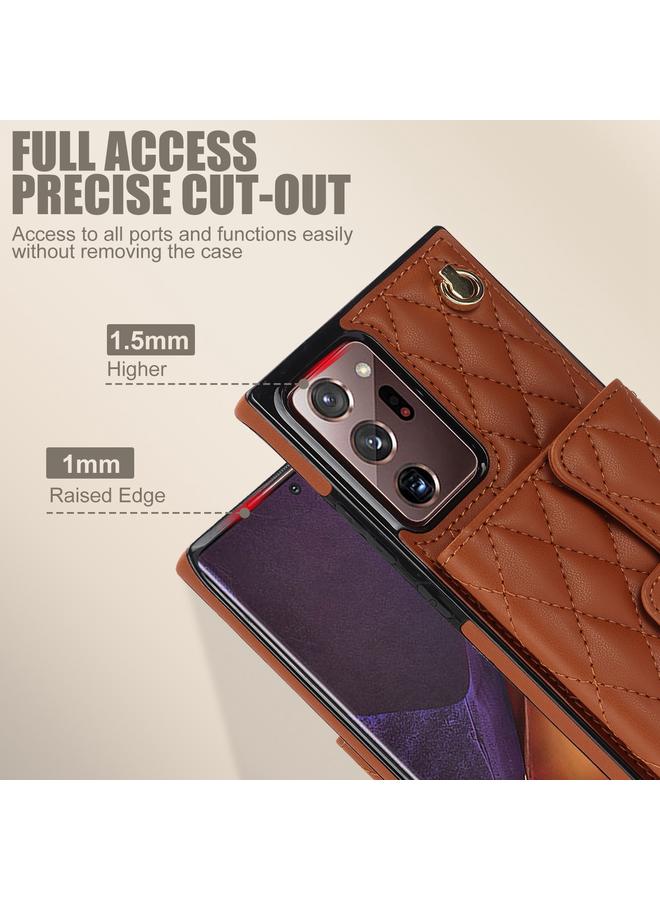 S-TOP Case For Samsung Galaxy Note20 Ultra Crossbody Rhombic Horizontal Wallet Leather Phone Case - Image 4