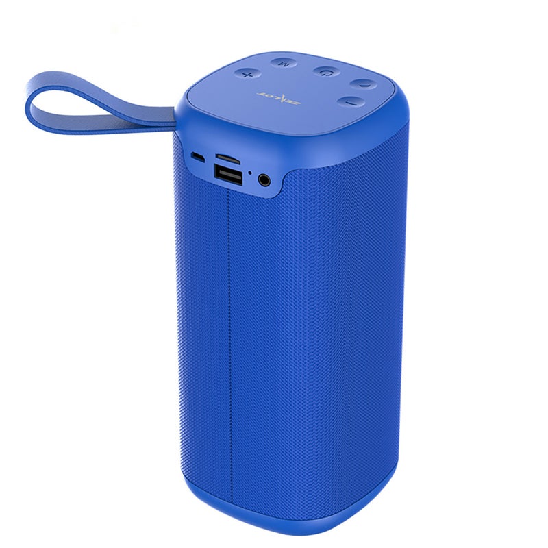 سماعة بلوتوث محمولة زرقاء ZEALOT S35 صندوق موسيقى ساب ووفر HIFI خارجي صوت عالي الدقة نطاق بلوتوث 66 قدم مقاومة للماء. - Image 1