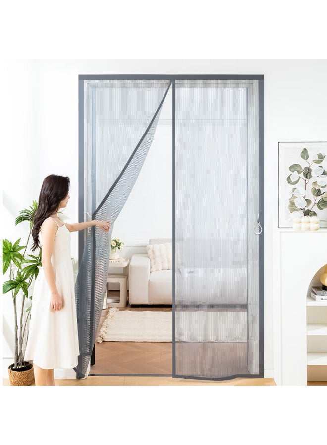 JD.com Jd Jingzao, Jingang Mesh Summer Mosquito-Proof Door Curtain, Magnetic, No Drilling Required, Living Room Partition Curtain, Full Magnetic Blocks, Gray, 90*210Cm - Image 1