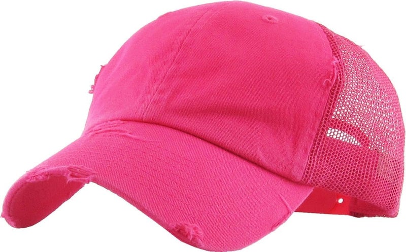 KBETHOS Vintage Washed Distressed Cotton Dad Hat Baseball Cap Adjustable Polo Trucker Unisex Style Headwear - Image 1
