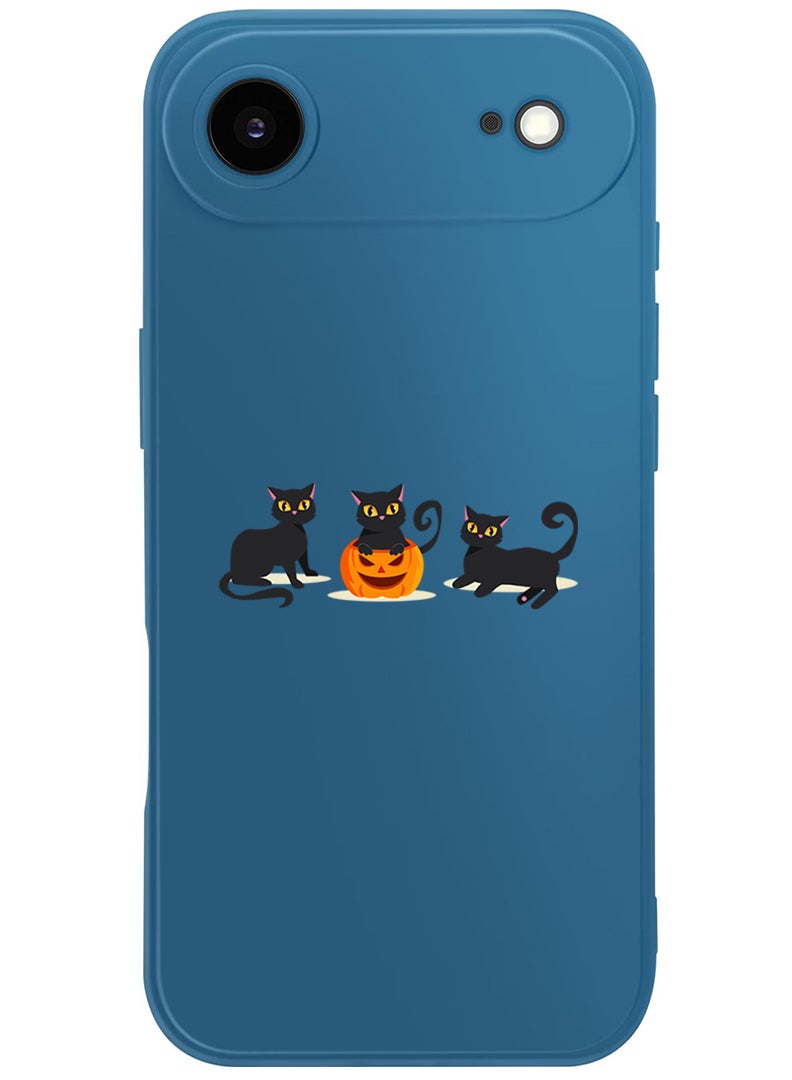 Theodor Protective Slim Fit Case Liquid Silicone Cover with Full Body Protection Anti-Scratch Shockproof Case For Apple iPhone 17 Air (Blue) Cats Pumpkin Halloween2-01 - Image 1
