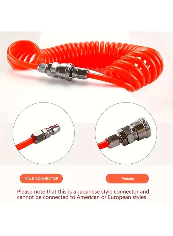 Orange Retractable Air Hose 8x5 PVC High Pressure 8000 kPa 1150 PSI for Pneumatic Tools - Image 3