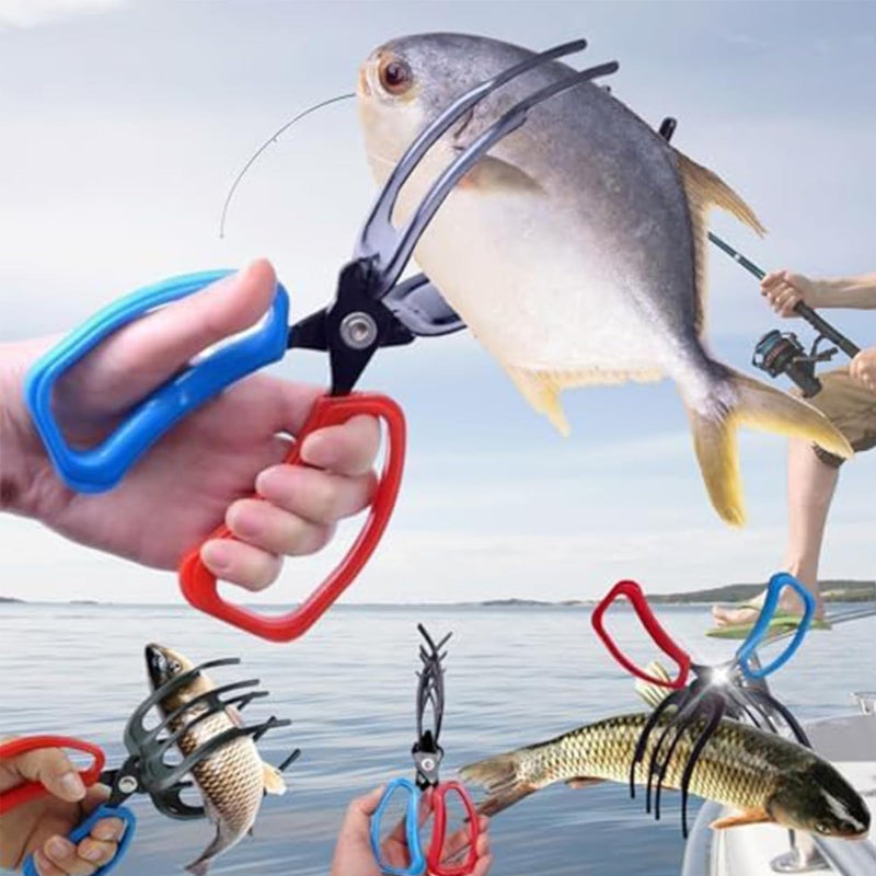 GNDROO Valentines Day Gifts for Him 2 Packs 2/3 Claw Fish Gripper, Metal Fishing Pliers Gripper Catch Fish Control Clamp,Three Teeth Fishing Pliers Control Forceps for Most Freshwater Fish Grip Tackle Holder - Image 2