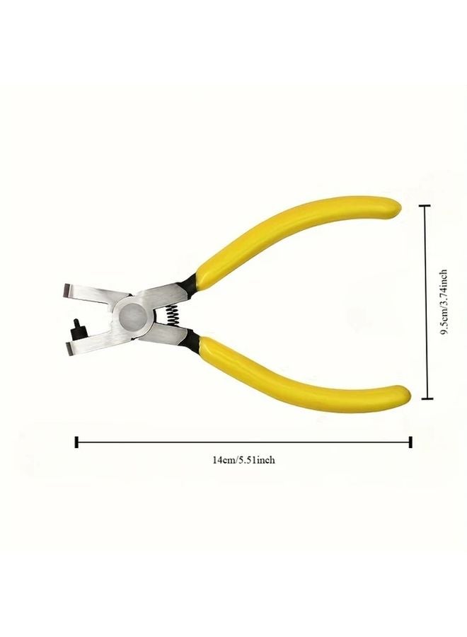 Yellow Heavy Duty 2mm Precision Carbon Steel Punch Pliers Multi Functional Tool - Image 1