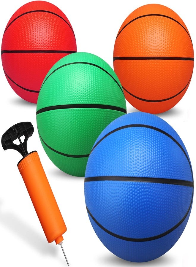 Cybemaga 4 Pack 8.5’’ Basketball for Kids Adults, Rubber Balls for Teens Boys Girls, Replacement Balls for Basketball Hoop with Pump, Sports Toys Gift for Outdoors Playground - Image 1