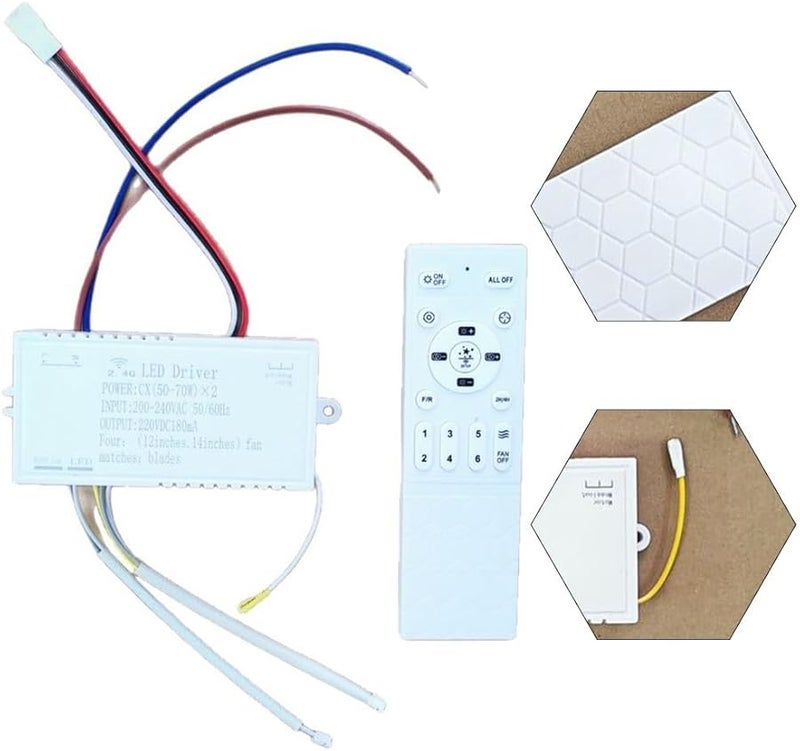 مروحة تيار مستمر مذبذب مع ضوء تحكم عن بعد 6 سرعات تخفيت الحجم ب أبيض - Image 5