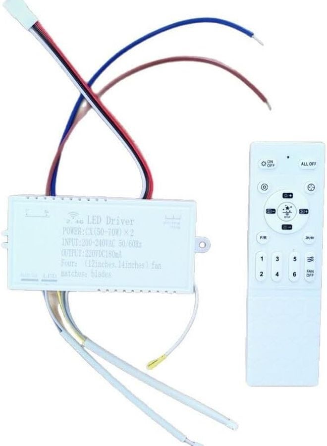 مروحة تيار مستمر مذبذب مع ضوء تحكم عن بعد 6 سرعات تخفيت الحجم ب أبيض - Image 2