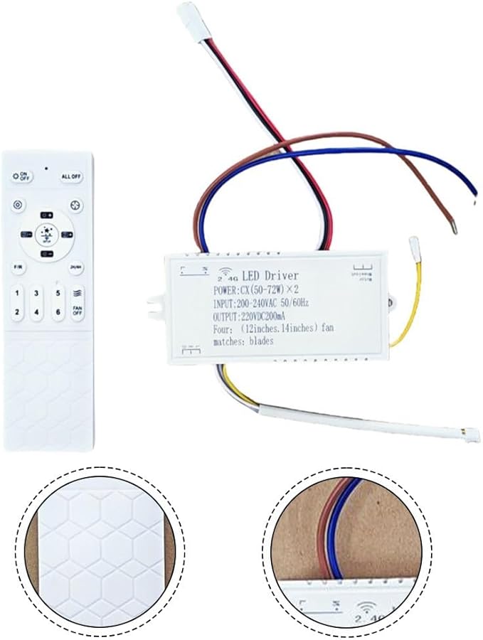 مروحة تيار مستمر مذبذب مع ضوء تحكم عن بعد 6 سرعات تخفيت الحجم ب أبيض - Image 4