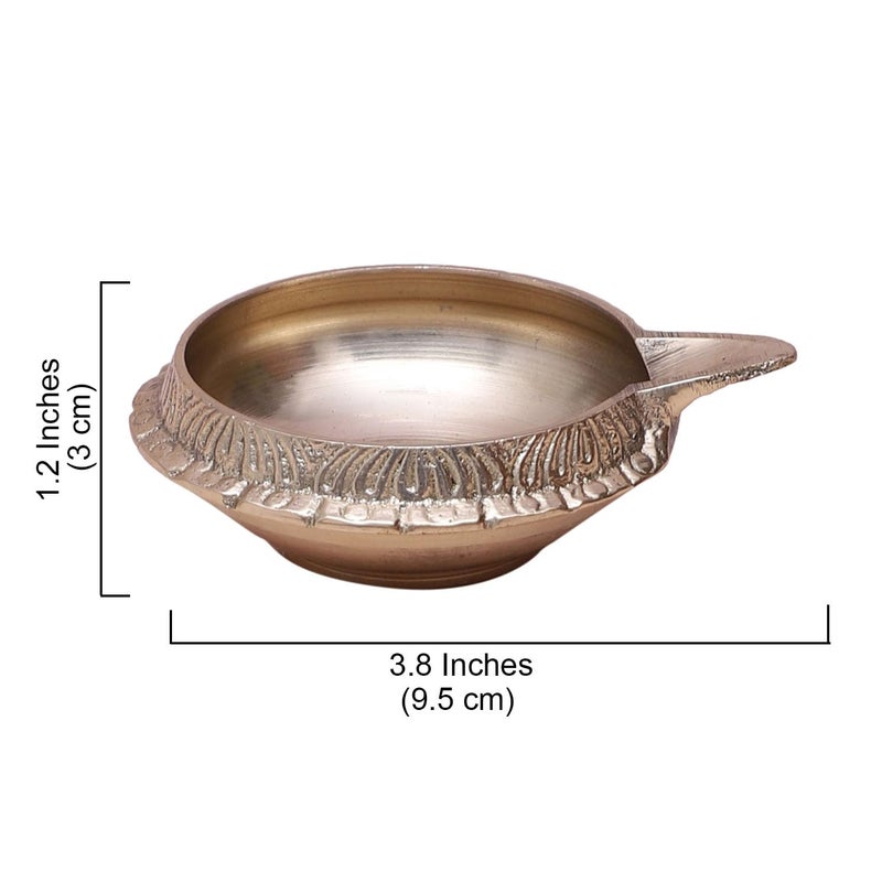 Two Moustaches Brass Kuber Diya Set Brass Diyas for Home Temple Diwali Decorations Gifts for Housewarming Golden Pack of 2 - Image 5