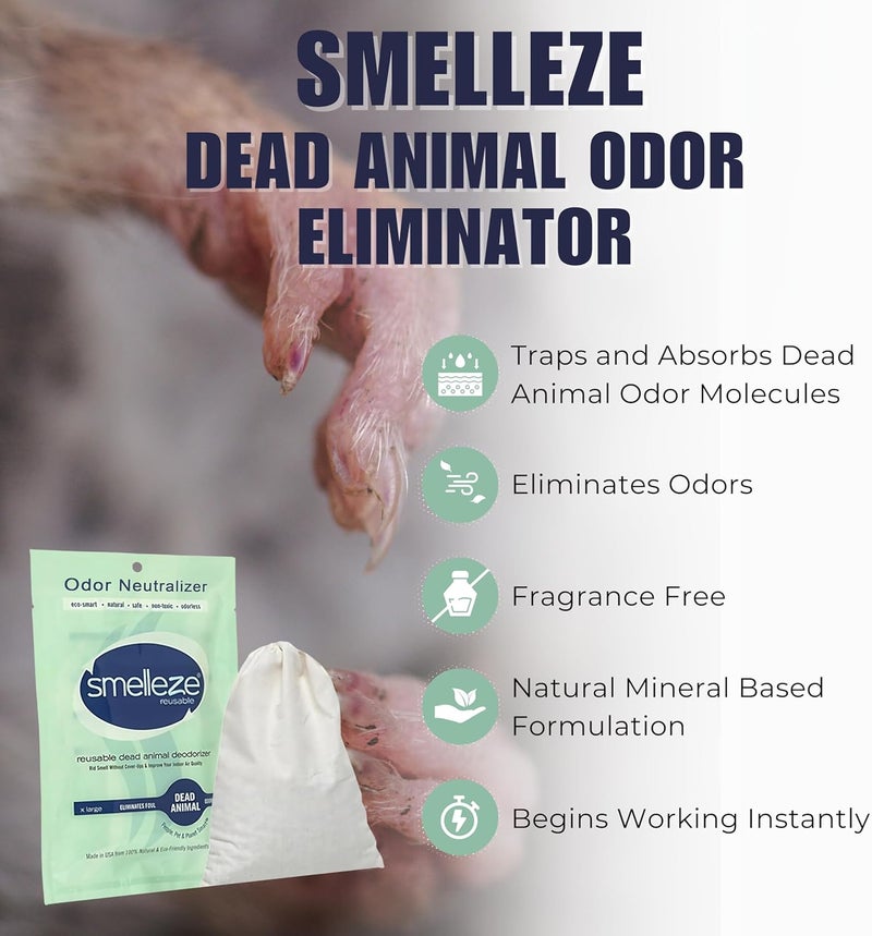 SMELLEZE Dead Animal Odor Eliminator - Natural and Reusable Deodorizer for Strong Odor Removal - Image 3