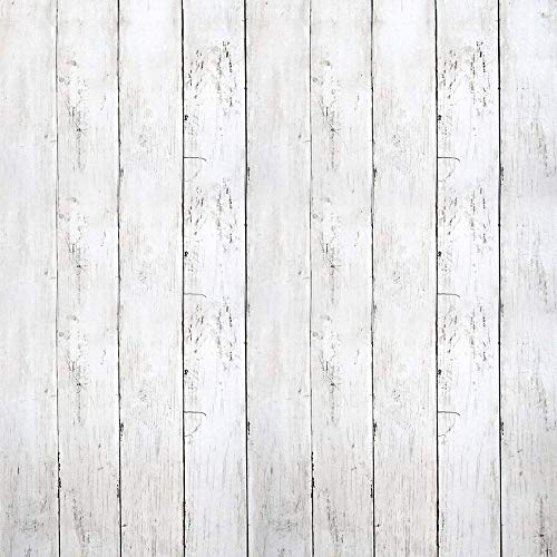 Decoroom White Gray Wood Wallpaper 17.71" X 511" Peel and Stick Removable Decorative Vintage Wood Grey Plank Wall Paper Self-Adhesive Interior Vinyl Film Shiplap for Home Decoration - Image 1