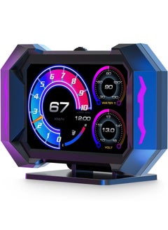 Generic شاشة HUD للسيارة، عداد السرعة العالمي للسيارة HUD Head Up Display مع واجهة GPS Obd2، اختبار سرعة الفرامل، إنذار السرعة الزائدة، شاشة LCD عالية الدقة  - Image 1