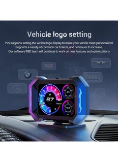 Generic شاشة HUD للسيارة، عداد السرعة العالمي للسيارة HUD Head Up Display مع واجهة GPS Obd2، اختبار سرعة الفرامل، إنذار السرعة الزائدة، شاشة LCD عالية الدقة  - Image 3