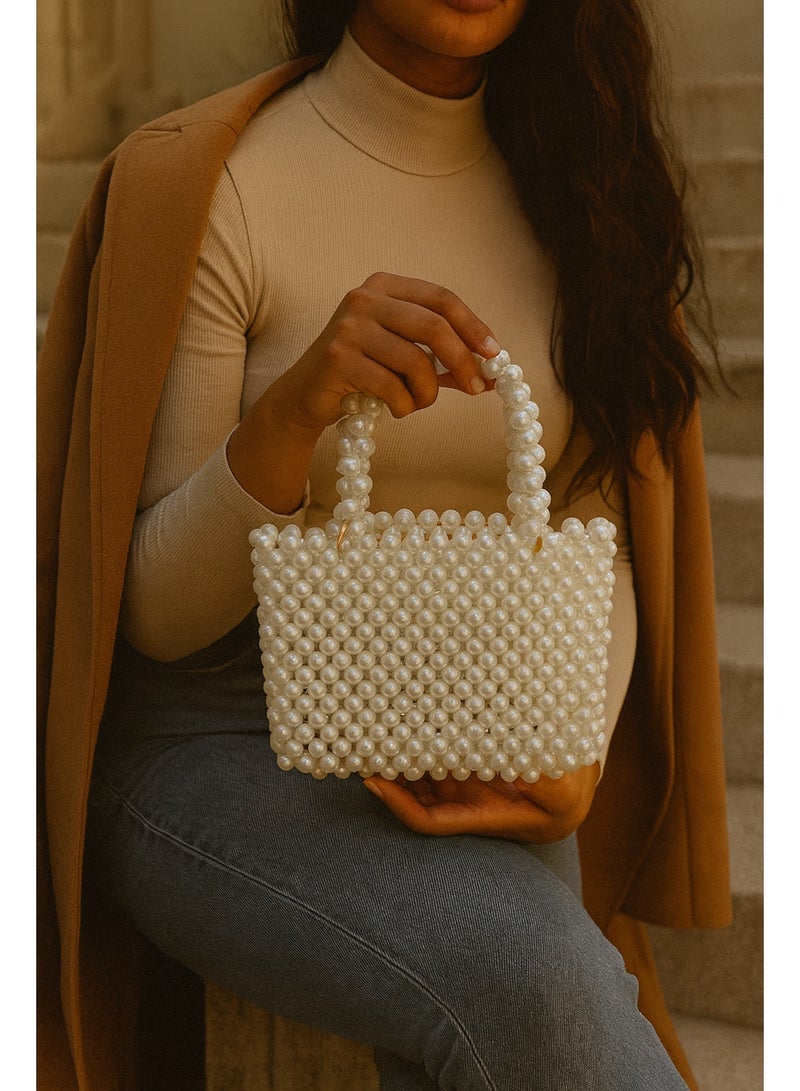 Handmade Pearl Bag – Elegant Women’s Handcrafted Beaded Purse for Parties & Occasions - Image 1