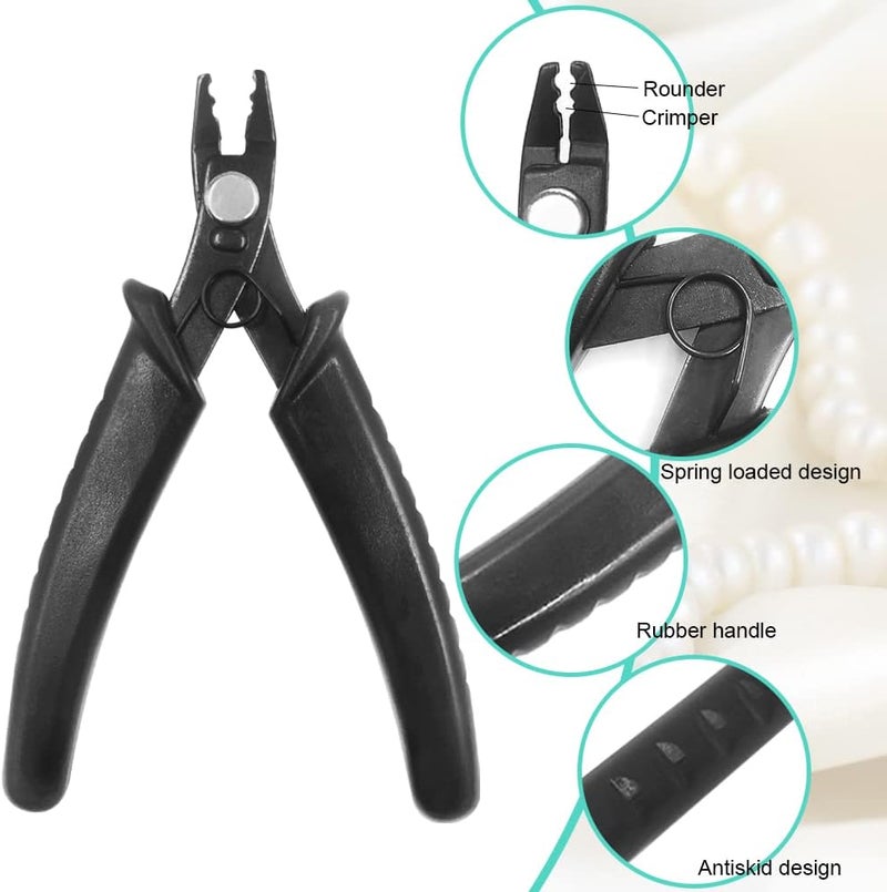 lyfLux 1000 Pieces Crimp Beads with Bead Crimping Pliers for Jewelry Making - Image 3