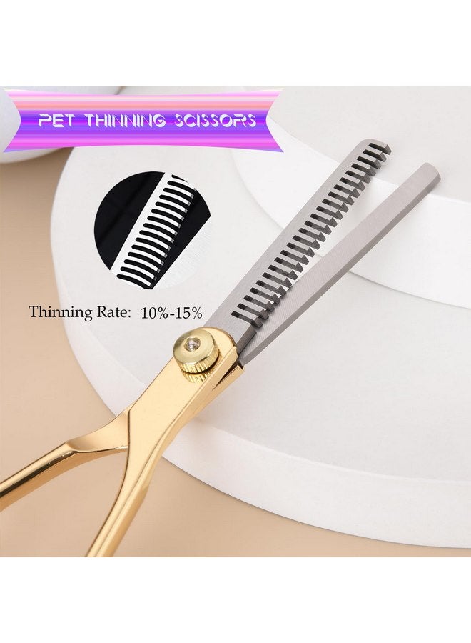 Fcysy Grooming Kit for Dogs at Home, Fcysy Hair Scissors Thinning Shears Set for Dog Cat Pet Grooming, Curved Grooming Scissors Cat Trimming Scissors Tijeras para Cortar Pelo De Perros, Pet Grooming Tools - Image 4