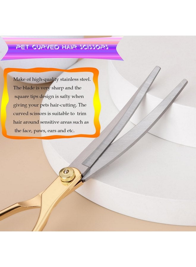 Fcysy Grooming Kit for Dogs at Home, Fcysy Hair Scissors Thinning Shears Set for Dog Cat Pet Grooming, Curved Grooming Scissors Cat Trimming Scissors Tijeras para Cortar Pelo De Perros, Pet Grooming Tools - Image 5