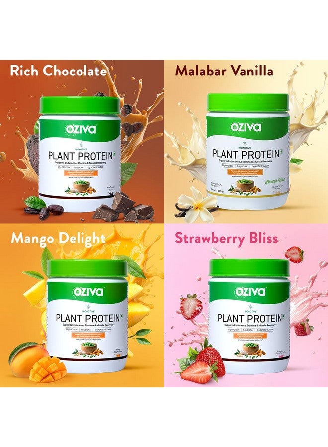 OZiva Bioactive Plant Protein (Malabar Vanilla) | 25g Protein,5.5 BCAA| Pea Isolate| Plant based Protein for Women & Men | Essential Amino Acids| Vegan Protein supplement, Clean, Sugar free, 500g - Image 5