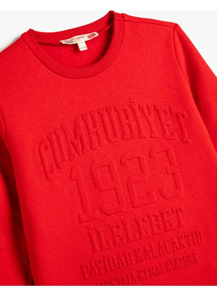 KOTON Republic Printed Sweatshirt with Embossed Print Detail - 100th Anniversary Special - Image 5