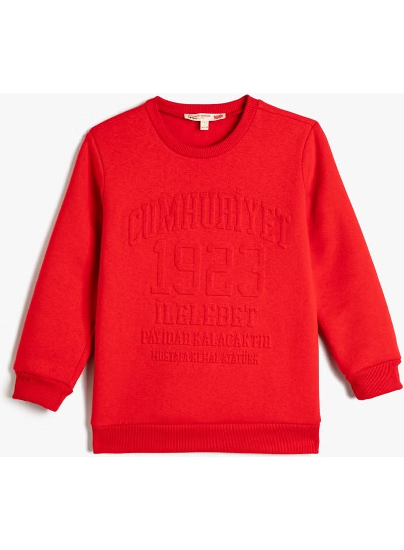 KOTON Republic Printed Sweatshirt with Embossed Print Detail - 100th Anniversary Special - Image 3