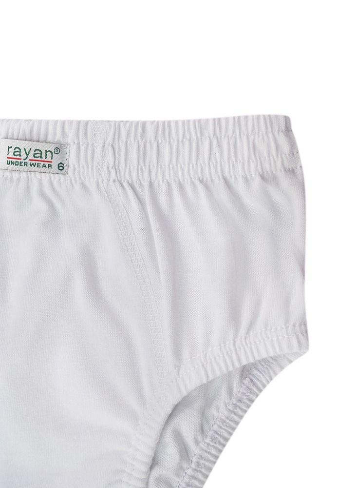Rayan 4 Pieces Briefs Short Underwear Boy Cotton 100% White - Image 4