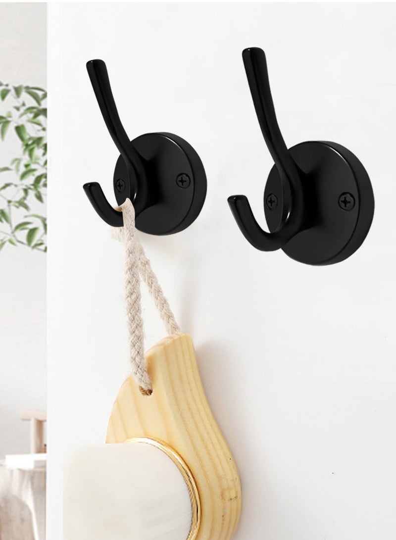 كاست ويف Coat Hooks, 2 Pack Towel Hook Heavy Duty Metal Double Bath Robe Hook Wall Mounted, Hand Towel Hooks for Cubicle Bathroom Kitchen Closet Garage - Image 3