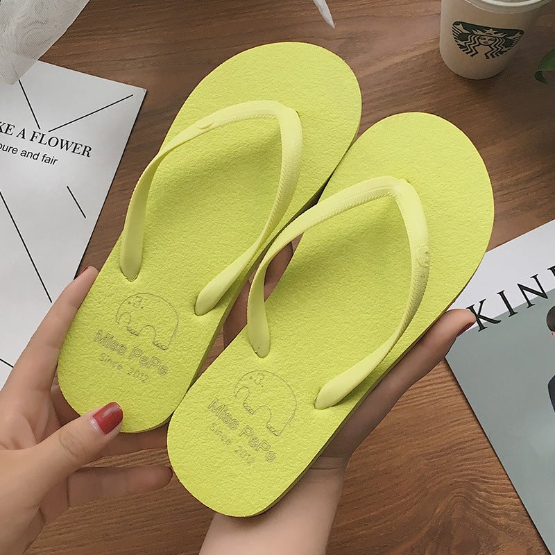 Summer Lightweight Non-Slip Flip-Flops for Women - Simple Solid Color Design