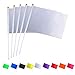 Consummate 25 Pack Solid White Blank Flag Small Mini Plain White DIY Flags On Stick Party Decorations for Parades Grand Opening Kids Birthday Party Events Celebration 82 x 55 inchs 118 inchs - Image 3