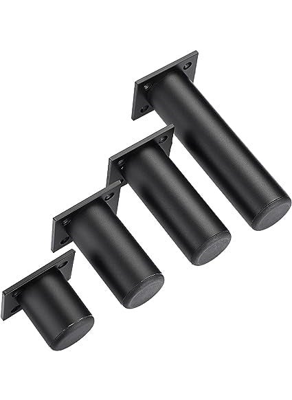Ventuos Ventuos_4PCS Furniture LegsLength Adjustable Desk Table Furniture Foot Black Modern Straight Style Coffee Table Sofa LegsKitchen Table Leg Bathroom Cabinet Leg DIY LegRound 03 Black  - Image 2