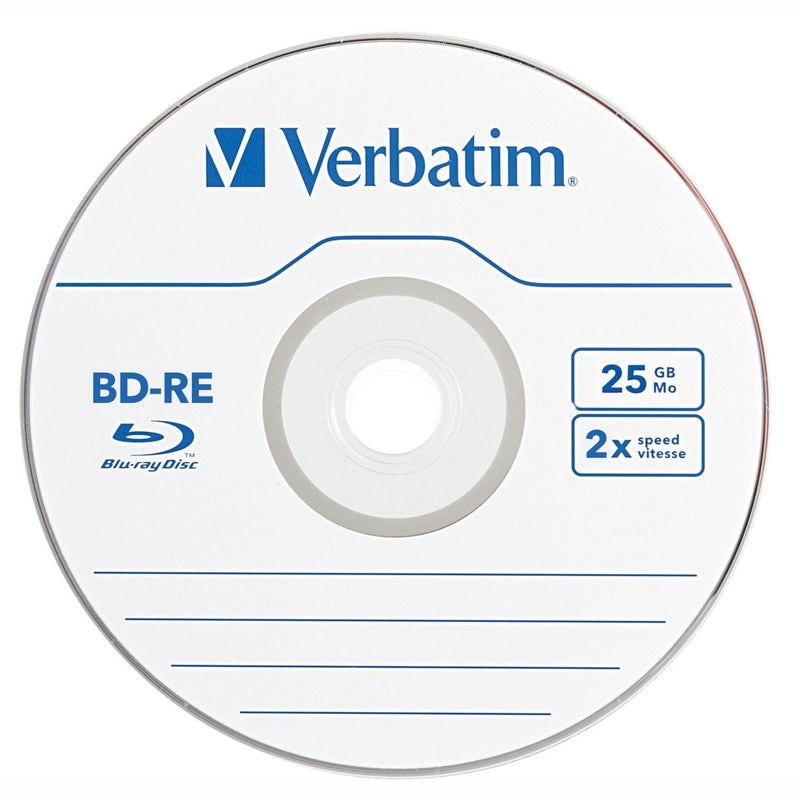Verbatim BD-RE 25GB 2X with Branded Surface - 10pk Spindle,White - Image 2