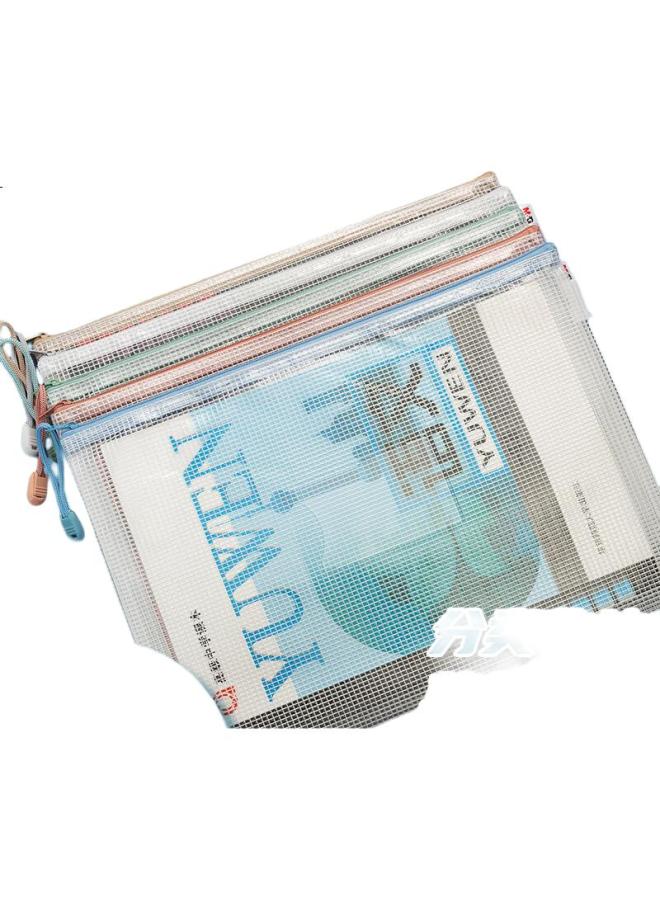 M.G [Back To School Essential] M&G Stationery 5-Pack A4 Grid Zipper File Folders, Large Capacity Document Dust-Proof Exam Paper Subject Classification Pouches Adm929Zf Morandi Color Series - Image 2