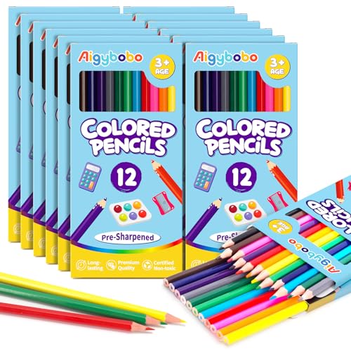 Aigybobo 144 Count Colored Pencils for Kids 12 Pack Colored Pencils Bulk in 12 Vibrant Colors Presharpened Color Pencil Bulk School Supplies for Teachers Classroom Prizes Art Supplies for Adults - Image 1