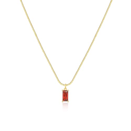 FUNEIA Diamond Necklaces for Women 14K Gold Plated Emerald Birthstone Necklace for Women Mothers Dainty Gold Necklace Blue Green Cubic Zirconia Pendant Necklace Birthday Gifts Jewelry - Image 1