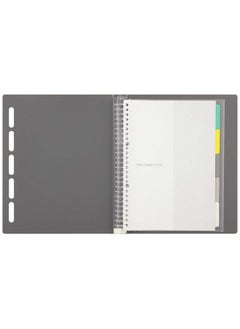 مارومان Clarte B5 حجم 26Ring Binder 5 غطاء نافذة مؤشر مع فواصل 5 علامات تبويب + 10 أوراق أوراق فضفاضة + 1 جيب شفاف رمادي 1 Ea (F31111)  - Image 3