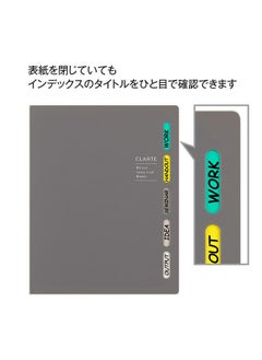مارومان Clarte B5 حجم 26Ring Binder 5 غطاء نافذة مؤشر مع فواصل 5 علامات تبويب + 10 أوراق أوراق فضفاضة + 1 جيب شفاف رمادي 1 Ea (F31111)  - Image 4
