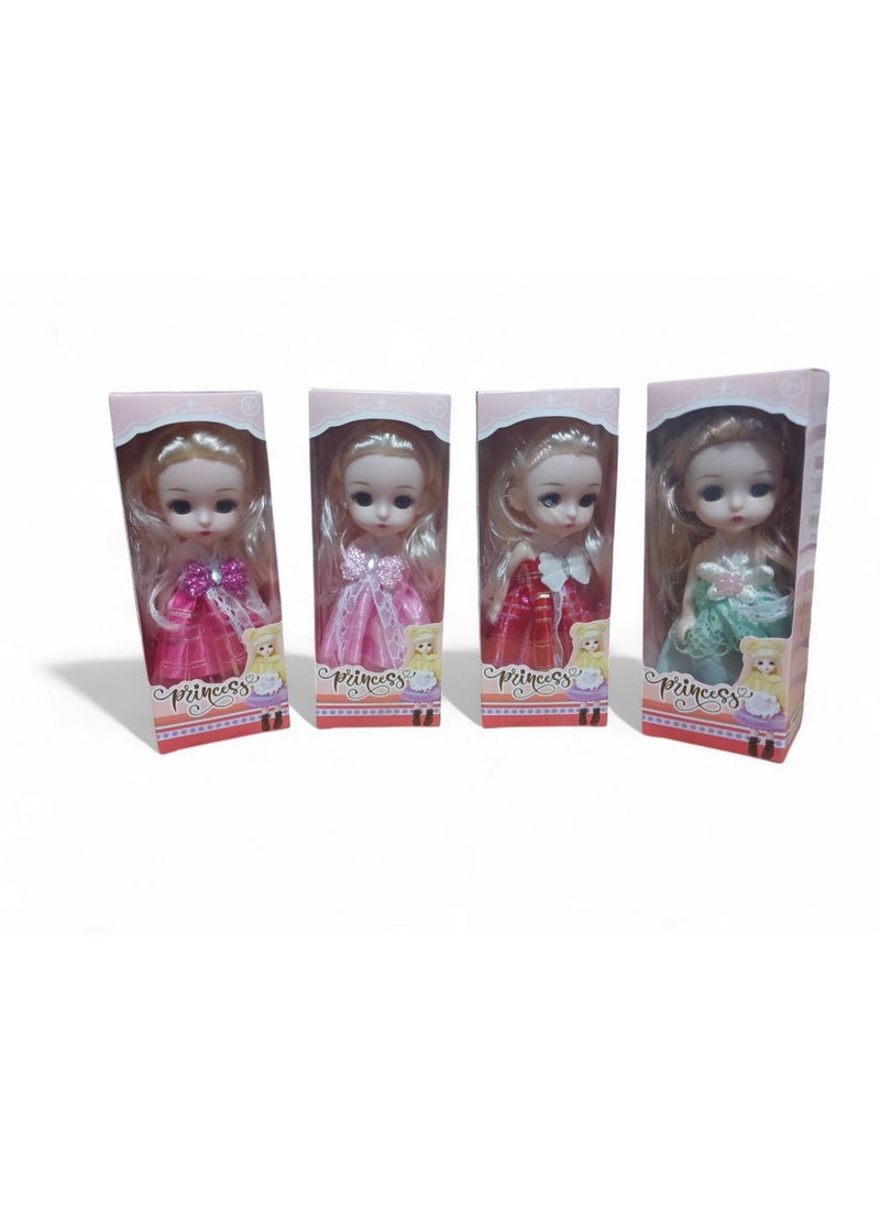 4 pieces - A doll toy for girls, big and small, in various shapes, with a beautiful dress - Multiple shapes and long hair in very beautiful colors - A doll toy with many details - A very beautiful decorative doll toy - It can be a decoration in the home and office (multiple shapes and colors) 