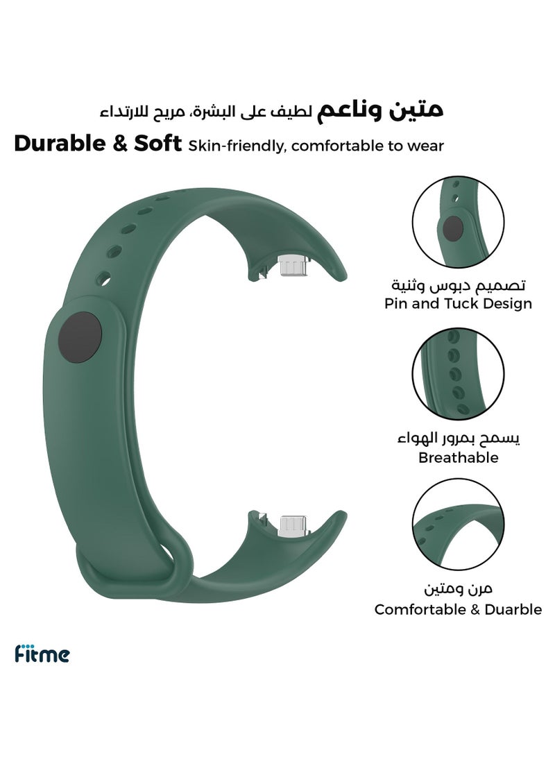FITME 2-Piece Silicone Clip Replacement Band For Xiaomi Mi Band 8 / Band 9  - Image 2