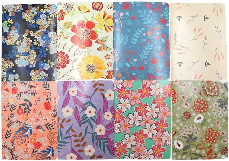 ALIMITOPIA 8pcs Mini Notebook Portable Pocket Notebook Journal Steno Memo MiniDaily NotePad,3.5X5 inches,24 sheets,College Ruled Pages(Flower Pattern) - Image 3