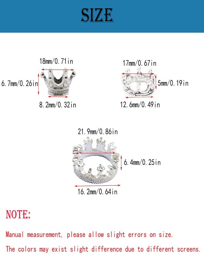 Fortunemee 30Pcs Metal Crystal Sphere Display Stand, Mini Crystal Ball Stand for Sphere, Crown Shaped Display Holder for Natural Stone Crystal Ball Collection Home Decor, 0.67, 0.71, 0.86 in, Silver - Image 3