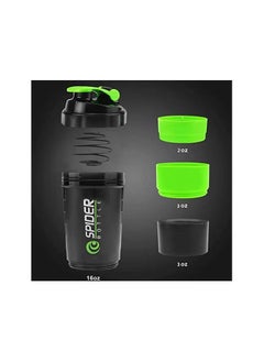 SPIDER Three Layers Protein Powder Shake Exercise Bottle 500ml - Portable Shaker for Gym, Fitness, and Post-Workout Recovery - BPA-Free, Leak-Proof, and Easy to Clean  - Image 3