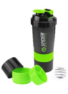 SPIDER Three Layers Protein Powder Shake Exercise Bottle 500ml - Portable Shaker for Gym, Fitness, and Post-Workout Recovery - BPA-Free, Leak-Proof, and Easy to Clean  - Image 2