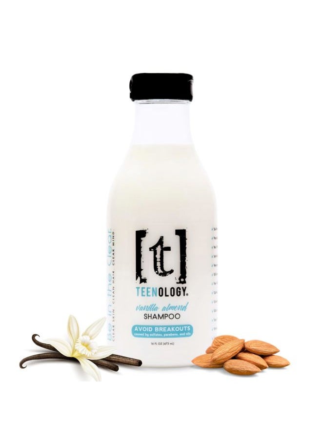 TEENOLOGY - Shampoo for Teens, For Clear Skin and Healthy Hair, Natural Botanical Extracts, 16 oz. (Vanilla Almond) - Image 1