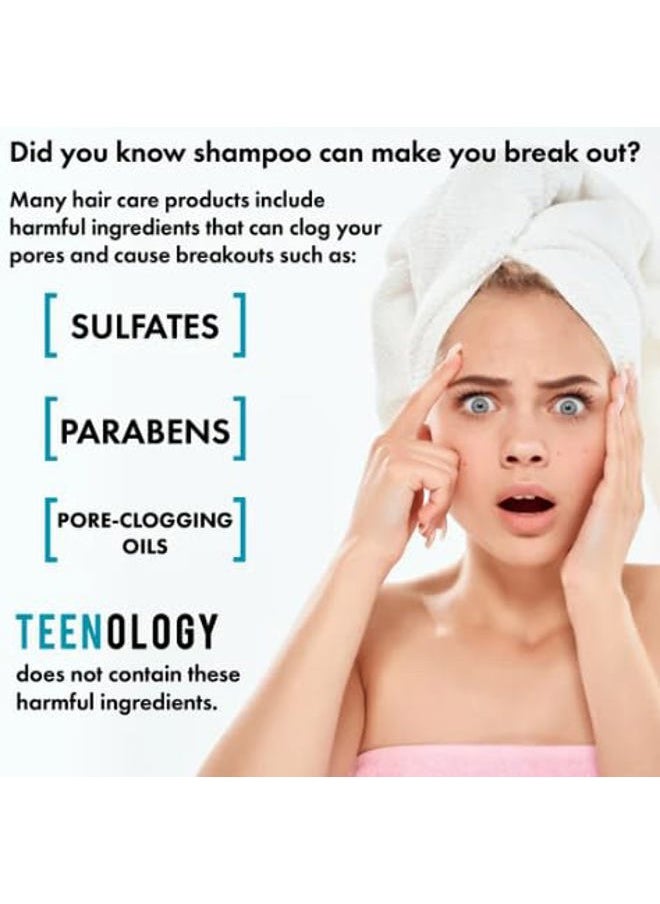 TEENOLOGY - Shampoo for Teens, For Clear Skin and Healthy Hair, Natural Botanical Extracts, 16 oz. (Vanilla Almond) - Image 1